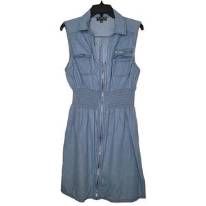 j gee denim dress | Dresses | J Gee Blue Embroidered Casual Size Large Dress 97s Belt Size (refer to sizing instructions below):50 HLDYFP KissProm Mermaid Spaghetti Straps utilitarian patch pockets